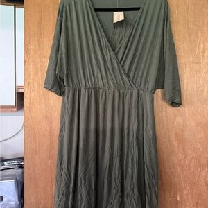 Elegant Olive Green Women's Dress